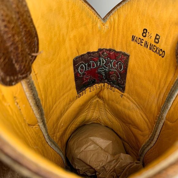 Old Gringo Brown Floral LOVE Embroidered Checruda Leather Cowboy Boots Size 8.5 - Picture 12 of 12